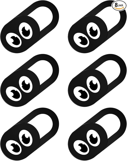 8PCS Webcam Cover Slide Laptop Camera Cover Ultra Thin Laptop Camera Cover, Phone Computer Camera Cover Slide Web Cam Privacy Cover Camera Blocker for Cell Phone Desktops Pc Tablet (Black)