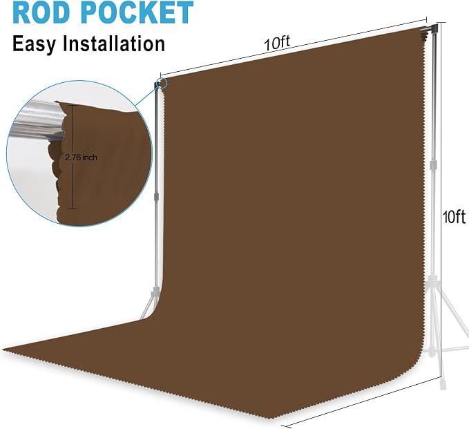 Dark Brown Backdrop for Photoshoot, Professional Photo Backdrop Background Curtain for Product Photography, Portraits, Wedding, Party, Live Streaming Video Recording 10X10 FT (Background Only)