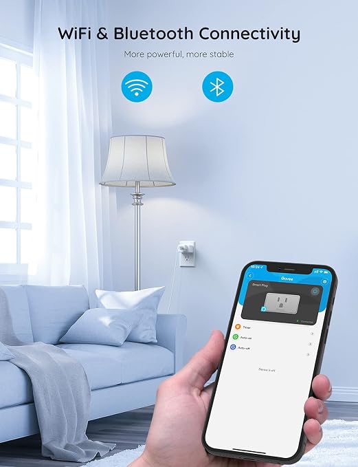 Govee Smart Plug 15A, WiFi Bluetooth Outlets 2 Pack Work with Alexa and Google Assistant, WiFi Plugs with Multiple Timers, Govee Home APP Group Control Remotely, No Hub Required, ETL&FCC Certified