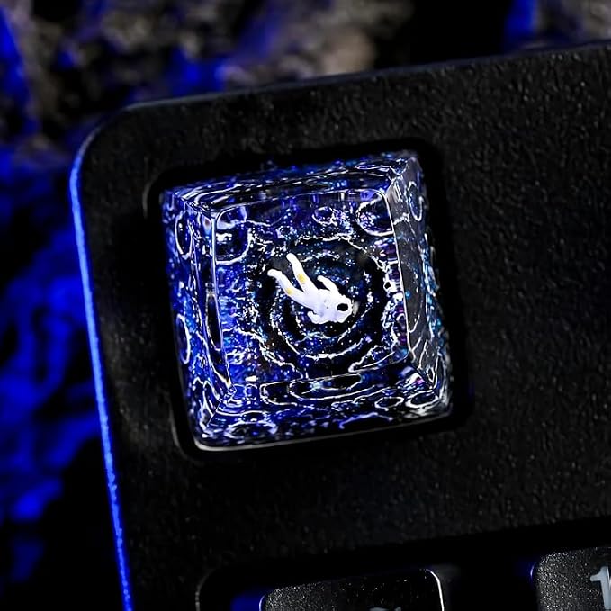 Blue Astronaut Artisan Keycap - 1U ESC, R1 SA Profile Custom Handmade Resin Cherry MX Switch Key Cap Mechanical Keyboard, Cool Tech Gifts for Men, Dad, Father, Gamer, Space Lover