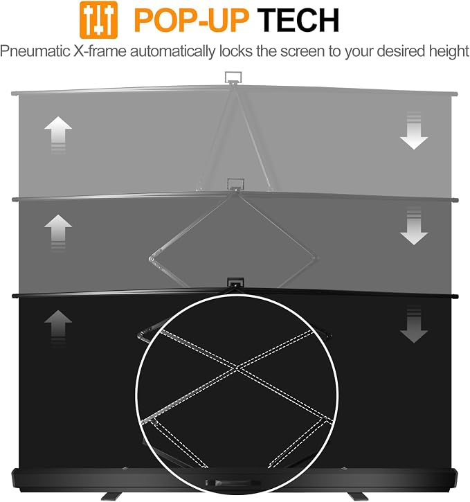 FUDESY 78.7 x 90in Large Collapsible Black Backdrop Screen Portable Retractable Panel Wrinkle-Resistant Pop Up Photo Background with Stand for Streaming, Video Conference, Photographic Studio