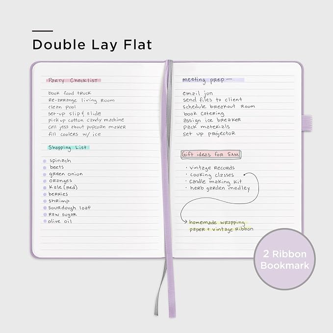 &And Per Se Lined Hardcover Notebook – A5 5.7"x8" College Ruled, 160 Pages, 100gsm Thick Paper – Aesthetic Journal for Women, Gift-Ready Planner, Everyday Writing Notebook (Lavender)