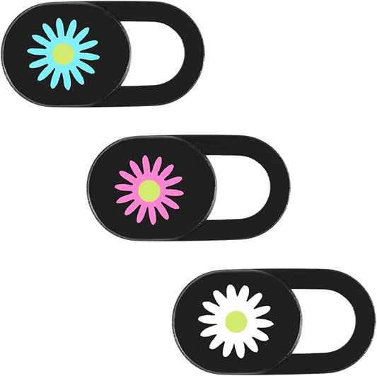 3 Pcs Laptop Camera Cover Slide, Webcam Cover Slide Cute PC Camera Covers Flower Cameras Cap Ultra Thin Privacy Protector Fit for PC, Tablet, Smartphone