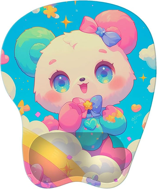Upgrade Ergonomic Mouse Pad,Non Slip Mousepad Wrist Rest Support for Office, Computer, Laptop & Mac(B-Cute Bear)