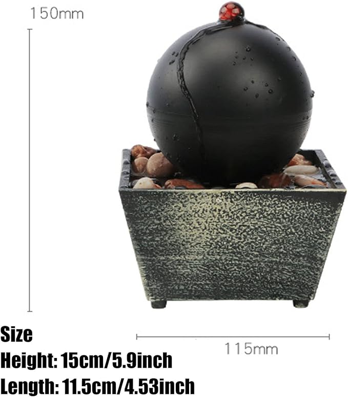Tabletop Ball Fountain Waterfalls,Irregular Stone Water Fountain Indoor for Relaxation,Home/Office Decoration Meditiation Water Resin, House Warming Gifts New Home (#2)