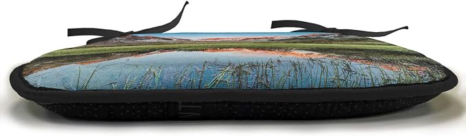 Lunarable Rustic Chair Cushion Pads Set of 4, Snowy Peaks Mirroring in Lake Surrounded by Meadow Below Stubai Alps Austria Image, Anti-Slip Seat Padding for Kitchen & Patio, 16"x16", Multicolor