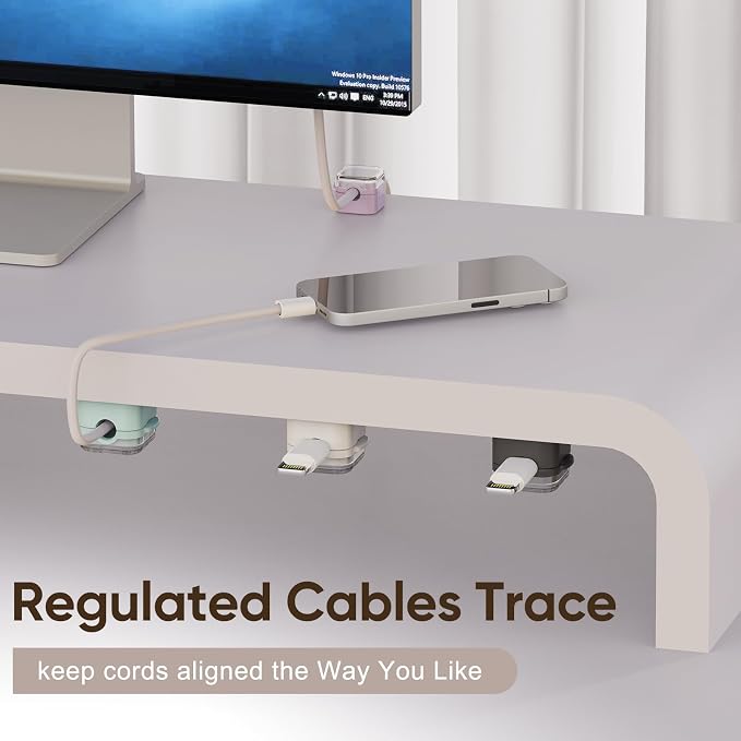 9-Pack Magnetic Cord Holder，Magnetic Cable Clips Strong Adhesive Desk Cable Management ，Cable Management Cord Holder Organizer for Home Office Desk Phone Car Wall Desktop Nightstand (White)