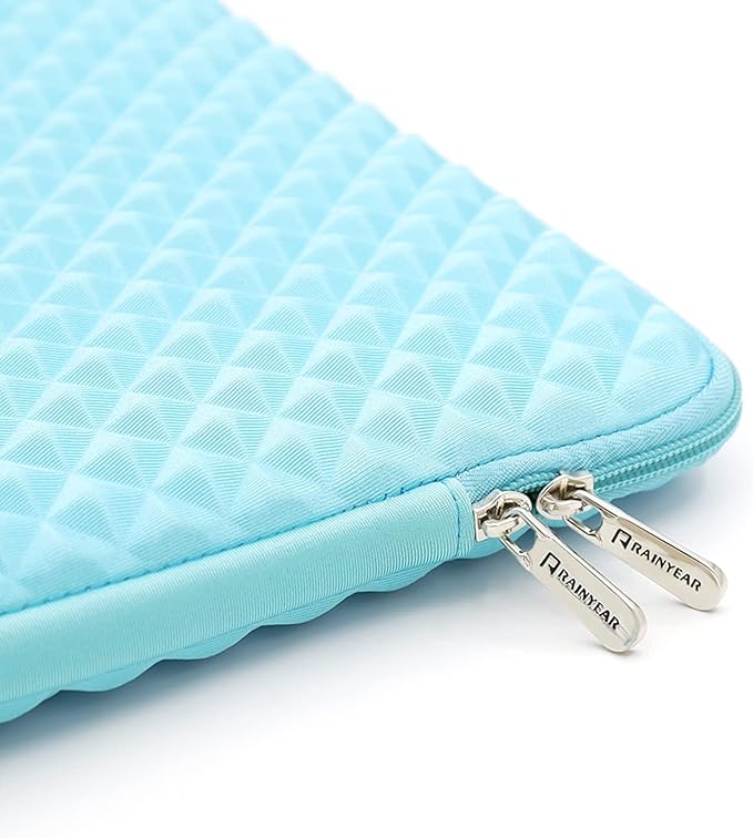 RAINYEAR 15 Inch Laptop Sleeve Diamond Foam Shock Resistant Padded Case Fluffy Lining Cover Carrying Bag Compatible with 15.4" MacBook Pro/Air, Surface Laptop 3/4 15", New XPS 15 Touch (Blue)