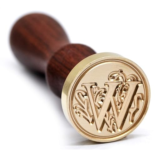 Medieval Initial Alphabet Sealing Wax Stamps, Brass Head Wooden Handle, for Thanksgiving Card/Envelope/Gift Wrap/Wedding Engagement Party Invitation - Letter W