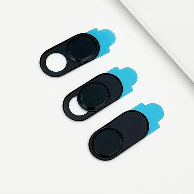 Webcam Cover Slide (3-Pack) – Ultra-Thin Metal Privacy Cover for Laptop, MacBook, iMac, iPad, PC & iPhone – Black