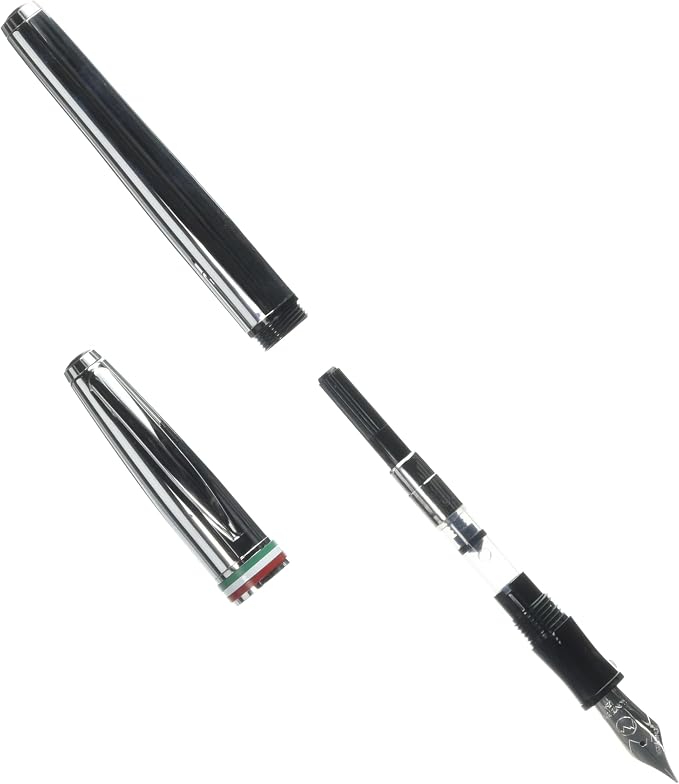 Monteverde USA Aldo Domani Italia Fountain Pen Mirror Chrome - Extra Fine Nib - Luxury Writing Pen - Italian Design - JoWo Stainless Steel Nib - Smooth Ink Flow - Refillable - Gift Box Included