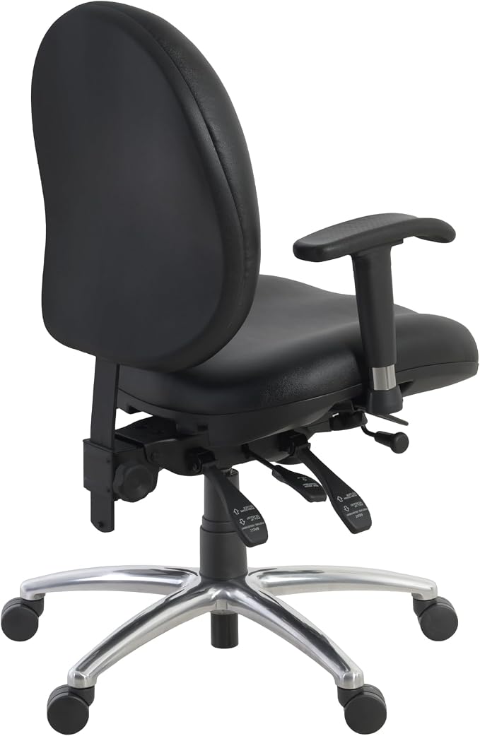 Romig Conley 24/7 Vinyl Office Chair Big & Tall 400lb Max Weight, Adjustable Back & Seat Height, with Wheels, Black