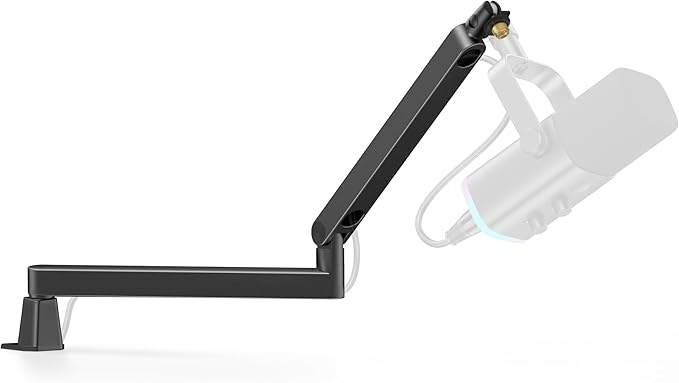 InnoGear 2026 Upgraded Microphone Boom Arm, Magnetic Cable Management Low Profile Mic Stand 360° Rotatable Desk Mount for Fifine AM8 K669B Blue Yeti HyperX QuadCast SoloCast AT2020, Black