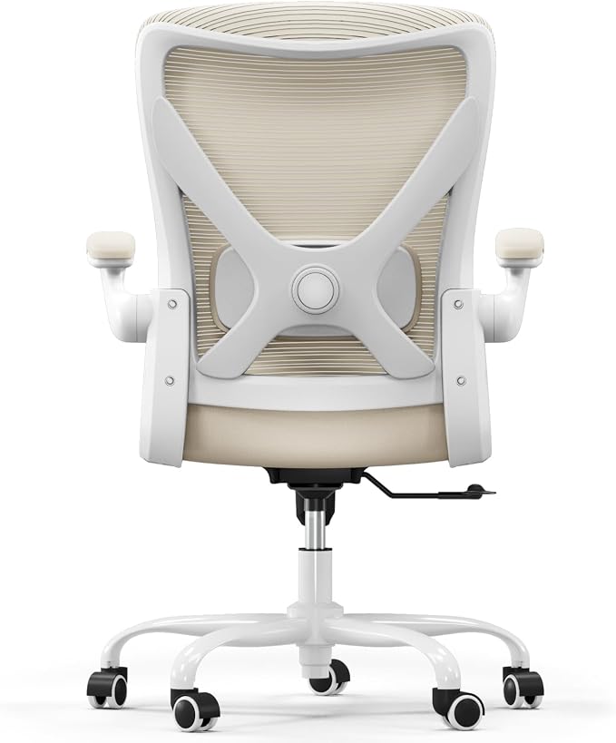 Ergalithic Ergonomic Office Chair - X-Shaped Computer Desk Chair Comfy, Gaming Chair, Office Chair with Lumbar Support, Mesh Office Chairs, Desk Chair for Long Hours(White Beige)