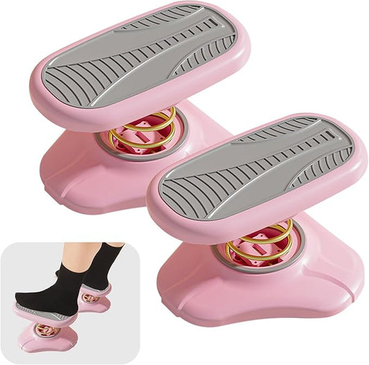 Foot Rest Under Desk ，Ergonomic Foot Stool Under Office Desk - Rocking for Fidgeters，Effectively Relaxes The Leg Muscles，Detachable and Easy to Assemble，2 Pieces Pink