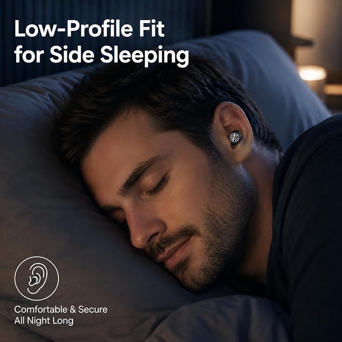 45dB Ear Plugs for Sleeping, Soft Silicone for Side Sleepers, 4 Sizes | Reusable soft silicone with XS/S/M/L sizes for side sleepers, concerts, flights and hotels; carrying case included.