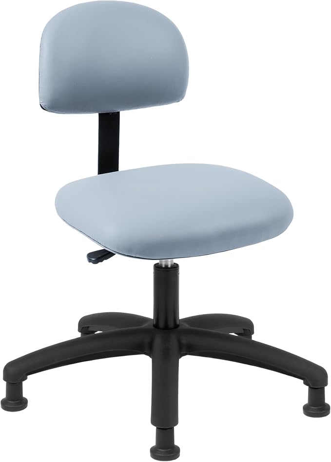 FSS Series Square seat Low (17"-23") seat Height Chair. Vinyl-for Office, Garage, Desk, Shop, Computer, Doctor, Medical, Easy to Clean! NO Footring (Gray, Low, Glides)