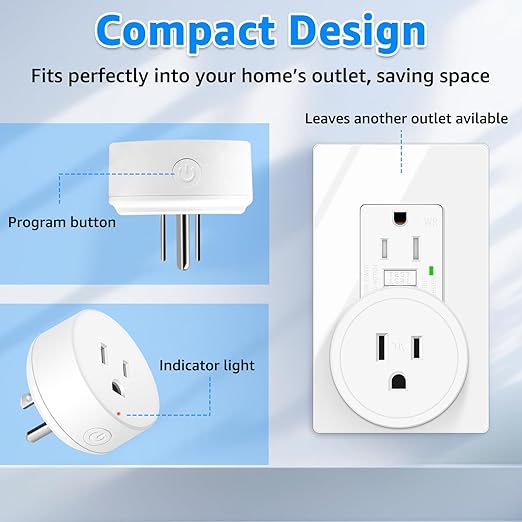 WiFi Smart Outlet Plug with Remote,GreenCycle 2PK Electric Smart Plug with Remote,Compatible with Alexa and Google Home via Tuya,15A/1500W，Remote Control from Anywhere,TUV FCC List(2.4G)