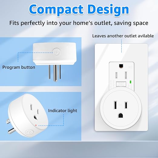 WiFi Smart Outlet Plug with Remote,GreenCycle Electric Smart Plug with Wall Switch,Compatible with Alexa and Google Home via Tuya,15A/1500W,Remote Control from Anywhere,TUV FCC List(2.4G)