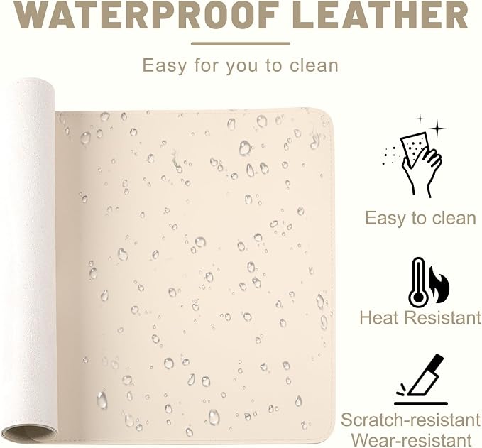 Leather Desk Mat, Desk Pad for Keyboard and Mouse Large Mouse Pads for Desk | Waterproof Desk Mat, Desk Matt for Desktop, Laptop Blotter, Keyboard Pad, Large Mouse Pad, Desk Essentials