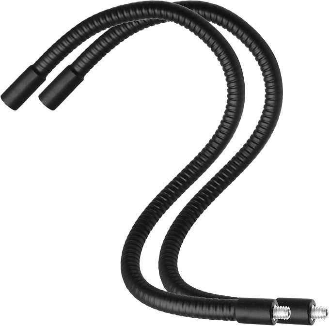 16" Gooseneck Tube Extension Holder,1/4"-20 Female to Male Thread Metal Universal Hose Flexible Arm for Phone Action Camera Microphone(2 PCS)