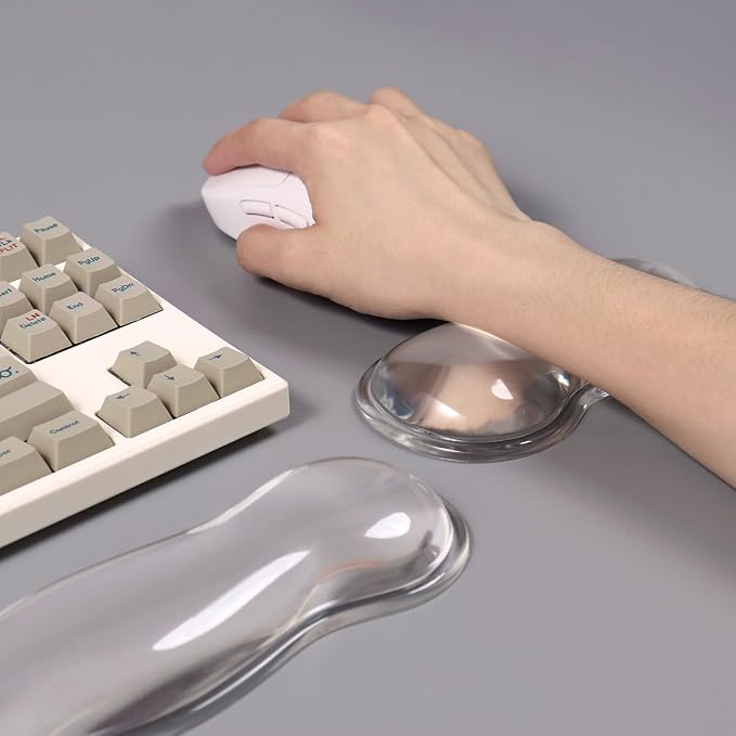 Clear Gel Wrist Rest for Mouse, White Silicone Mouse Wrist Rest, Relax Your Wrist, for Laptop Computer Office & Home (White-Short)