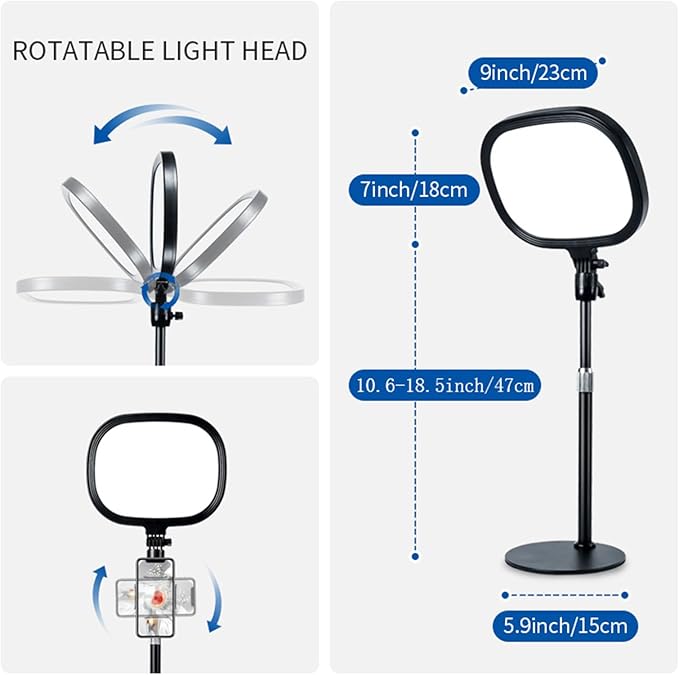 LED Ring Light for Streaming & Zoom Meetings - Dimmable Selfie Light with Tripod Stand, USB Powered Softbox for Computer, Laptop, Tablets, Phones - Video Conference Lighting Kit