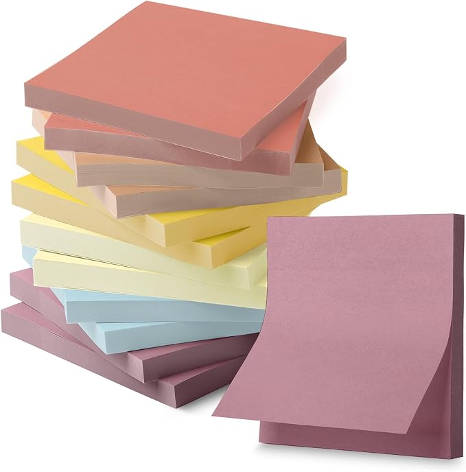 Mr. Pen- Sticky Notes, 3"x3", 12 Pads, 600 Sheets, Sunlit Sands | Sticky Notes Bulk, Self-Stick Note Pads, Perfect for Office, School, Home, Study & Organization