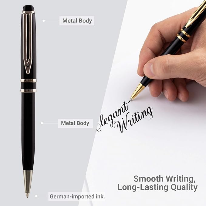 Yastar Personalized Ballpoint Pens - Fancy Pens Engraved with Your different Names Logo or Message, Phone Number Black ink Perfect for Souvenir Gift, Colleague, Friends 3 Pens/set