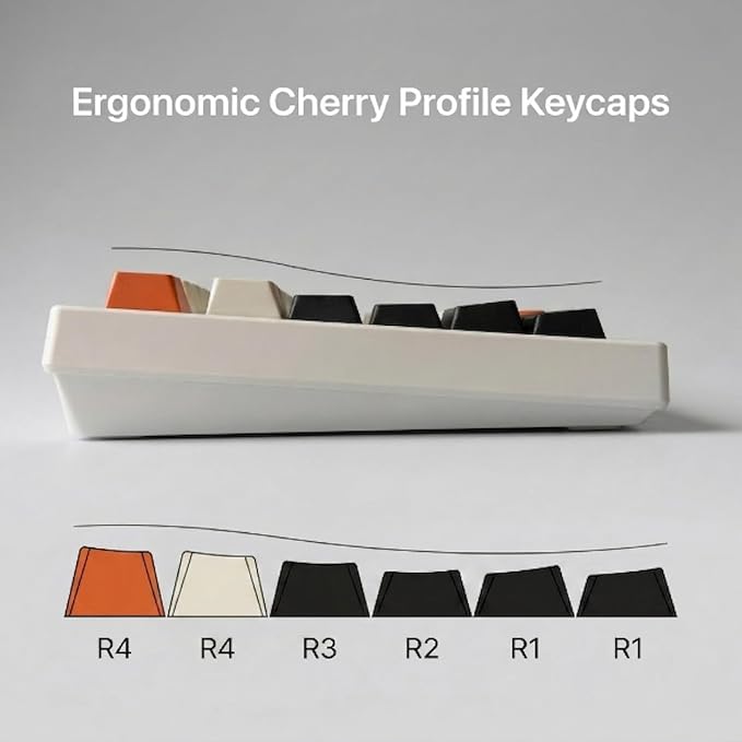 130 Keys PBT Keycaps Set, Double Shot Cherry Profile Custom Keycaps, Black White Brown Retro Style Keycap Set for Mechanical Keyboard 60% 65% 75% 87% 96% 104% Layout, MX Switches
