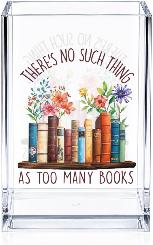 A Well Read Woman Is A Dangerous Creature Acrylic Cosmetic Pencil Pen Holder, Funny Literary Pen Organizer for Desk, Office Desk Accessories for Librarian, Bookish Gifts for Book Lover Teacher