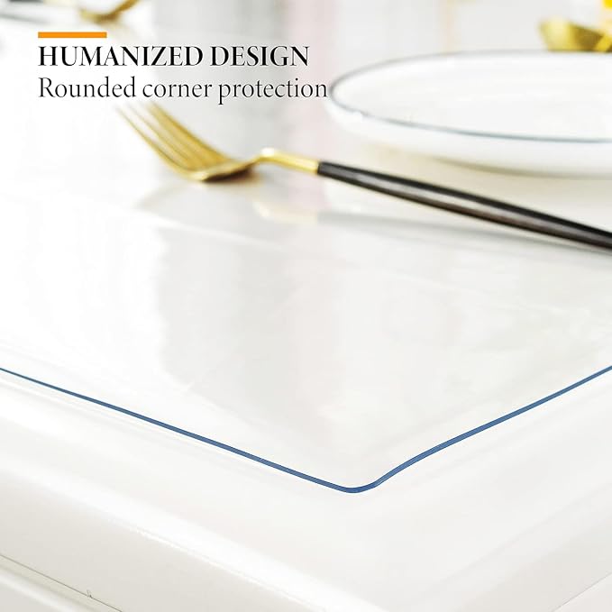 Deep Dream 1.5mm Clear Desk Cover Protector, 17×66 Inch Clear Desk Cover, Rectangular Vinyl Desk Pad, PVC Plastic Table Cover for Office, Dresser, Night Stand, Computer & Writing Desk Tabletop