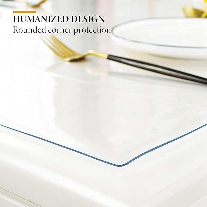 Deep Dream 1.5mm Clear Desk Cover Protector, 17×42 Inch Clear Desk Cover, Rectangular Vinyl Desk Pad, PVC Plastic Table Cover for Office, Dresser, Night Stand, Computer & Writing Desk Tabletop