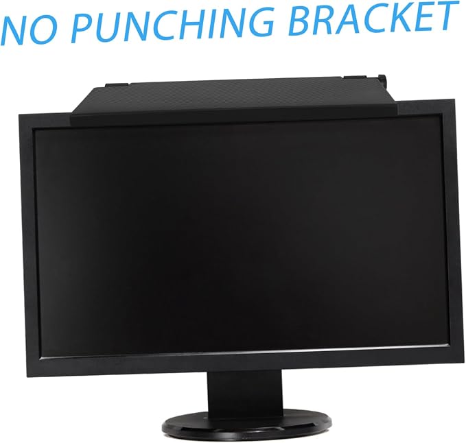 HOMSFOU Computer Monitor Screen Top Holder Shelf No Drill Tv Storage Bracket for Router Remote Control and More Sturdy Organizer for Tidy Spaces Easy Installation Multi-functional Design
