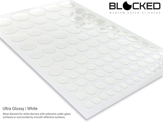 BLOCKED Original Vinyl Webcam Cover Stickers | 456 Restickable & Stackable Privacy Covers | for All Camera-endable Devices | Multi Finishes, Colors, & Sizes | 6-Pack Variety