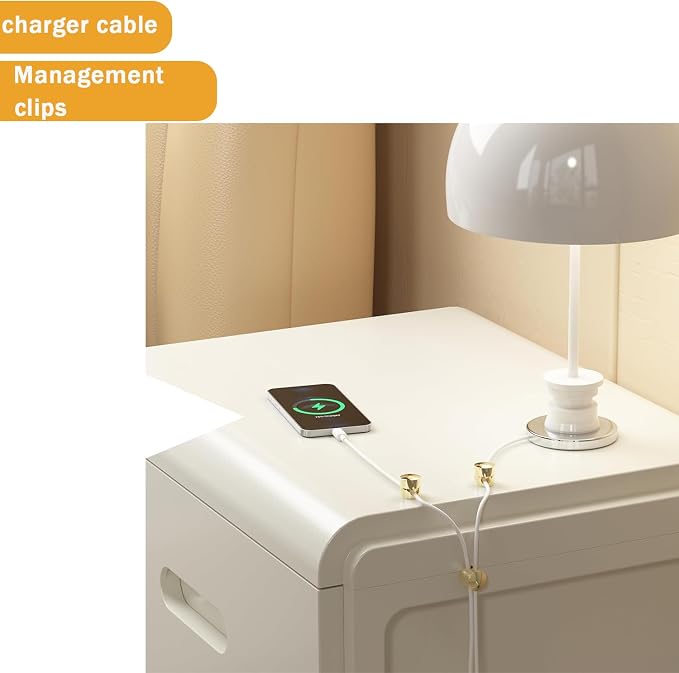 6 Sets Charger Cord Keeper Holder Stick on, Gold Metal Adhesive Cable Management Clips,Adjustable Phone Cable Anchor Holders,Wire Organizer for Desk, Wall, Home, Office, nightstand, Chandelier