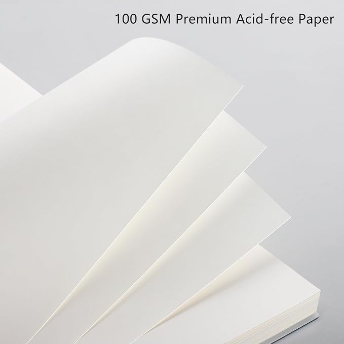RETTACY Blank Journal Notebook, 2-Pack, 160 Pages per Pack, B5 Medium Size (7.6'' × 10''), 100 GSM Thick Paper, Spiral-bound, Flexible Plastic Cover, for Sketching, Drawing, Painting