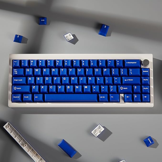 Sumgsn 114 Keys Blue Jelly Keycaps Cherry Profile Doubleshot Translucent Keycaps Set Fit for 60% 65% 75% Mechanical Keyboard Cherry Mx Switches