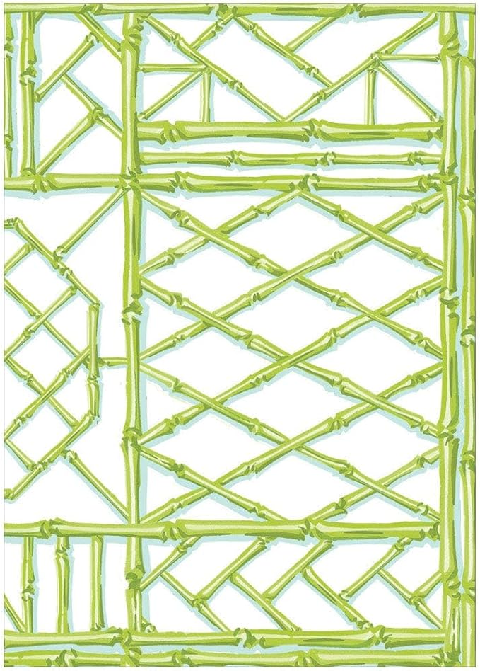 Caspari Bamboo Screen Boxed Note Cards - 8 Premium Stationery Cards & 8 Envelopes - Nature-Inspired Bamboo Print for All Occasions