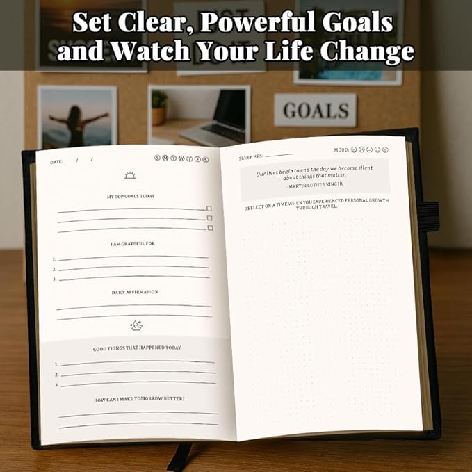 Self-Mastery Journal for Men 2026- Gratitude Journal for Daily Reflection, Mindfulness, and Self-Care - Guided Manifestation Journals - Inspirational Goal Journals with Pen Holder (Black)