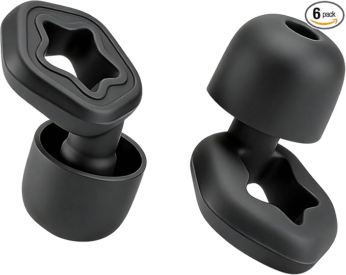 Ear Plugs for Sleep Noise Cancelling,3 Sizes (S/M/L),Reusable Silicone Earplugs Hearing Protection for Noise Reduction, Snoring & Tinnitus Relief, Earplugs for Concerts, Travel, Kids & Adults(Black)