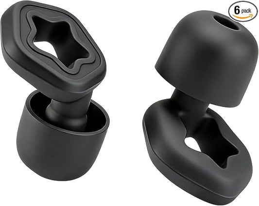Ear Plugs for Sleep Noise Cancelling,3 Sizes (S/M/L),Reusable Silicone Earplugs Hearing Protection for Noise Reduction, Snoring & Tinnitus Relief, Earplugs for Concerts, Travel, Kids & Adults(Black)