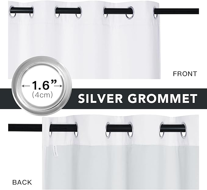 RYB HOME Soundproof & Dust Particle Filtering Curtains Blackout Window Treatment for Bedroom Living Room Divider Nursery Daytime Sleeping Patio Door, Pure White, W52 x L 102 inch, 2 Panels