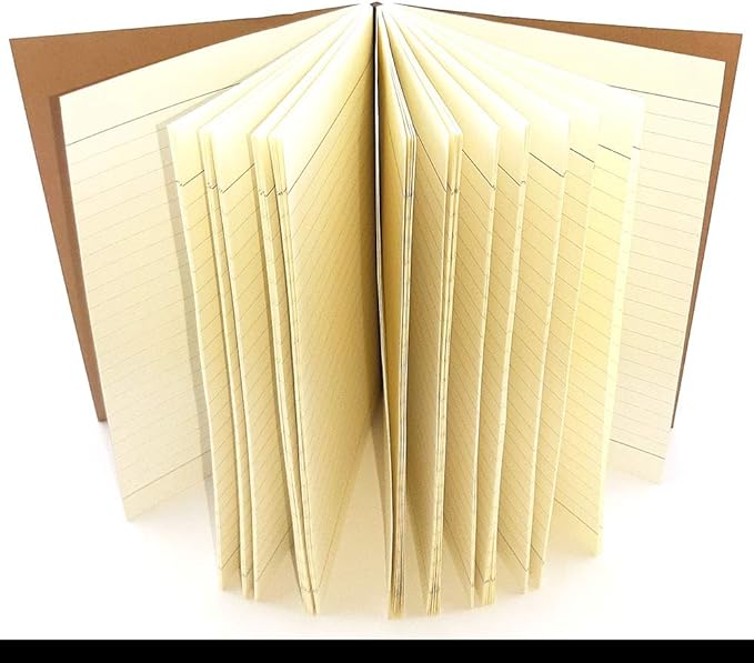 Sovereign-Gear Lined Paper Refill Notebooks Refillable Leather Journal – Eco Friendly Acid-Free & Tree-Free Recycled Sheets A5 Ruled Notepad 8.25 x 5.75” with 240 Soft Pages and Bookmark