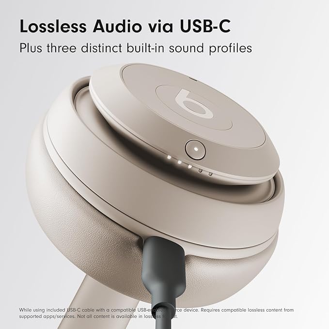 Beats Studio Pro Premium Wireless Over-Ear Headphones- Up to 40-Hour Battery Life, Active Noise Cancelling, Great for Travel & Commuting, USB-C Lossless Audio, Apple & Android Compatible - Sandstone