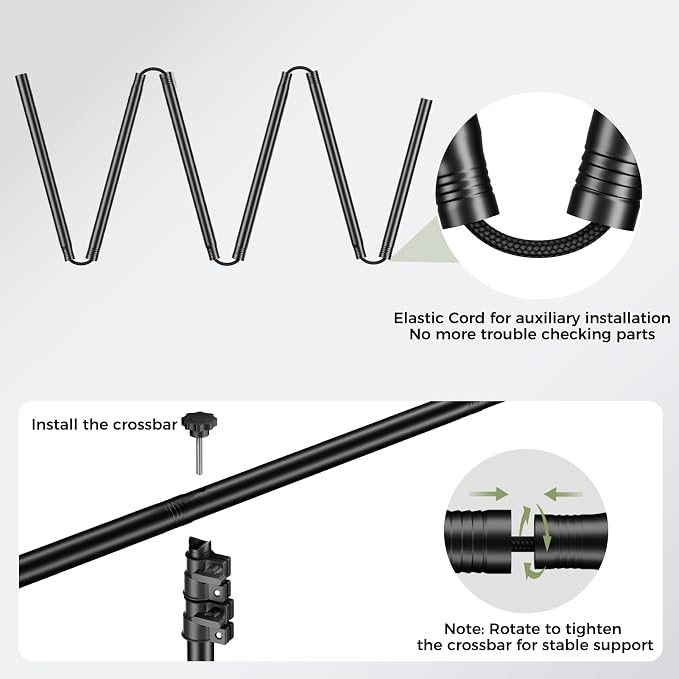 EMART Green Screen Backdrop Kit with Reverse Folding Base, 7x8ft Photo Greenscreen Background with Portable T-Shape Stand and 6 Clamps for Photography, Photoshoot, Studio Video Recording, Streaming
