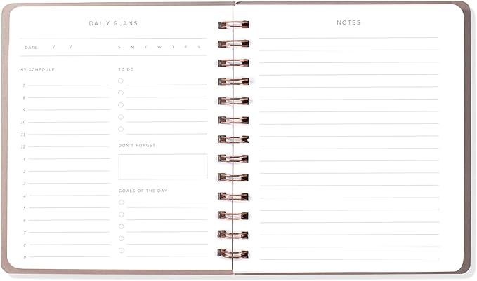 Fringe Studio Non-Dated Daily Planner, Faux Leather Cover, "Moon Phase Dust", 160 Pages, 6" x 7.25" (877006)