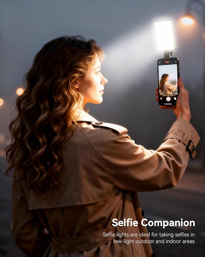 Selfie Light Ring Light for Phone: 90 LED Rechargeable iPhone Fill Lights, Ring Light for Camera Picture, Makeup Photo, Video Conferences, Laptop Use, Zoom Meetings, TikTok, Vlog Photography