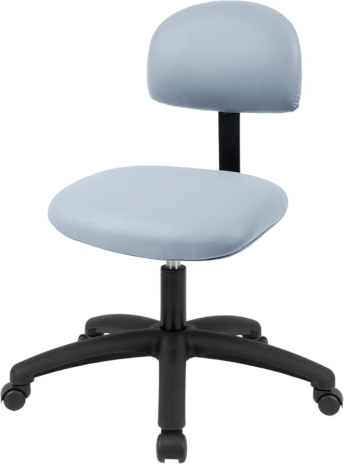 FSS Series Square seat Medium (19"-27") seat Height Chair. Vinyl-for Office, Garage, Desk, Shop, Computer, Doctor, Medical, Easy to Clean! No Footring (Gray, Medium, _Standard Casters)