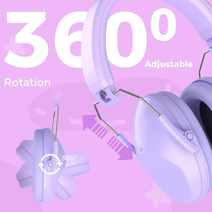 ProCase Kids Noise Cancelling Headphones, Kids Ear Protection Monster Jam Truck, Fireworks Hearing Protection Noise Reduction, Noise Canceling Earmuffs for Sensory Autism Toddler Children -LightPurple